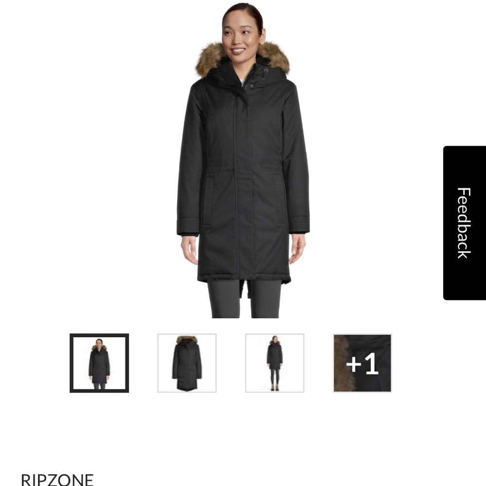 Women's Black Ski Jacket with Fur Hood